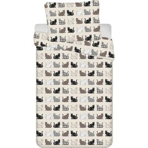 Sweet Home Dekbedovertrek Katten - Eenpersoons - 140 x 200 cm - Teddy Fleece