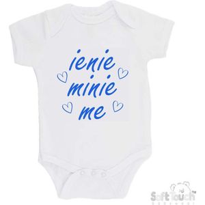 100% Katoenen Romper ""Ienie minie me"" Jongens Katoen Wit/blauw Maat 56/62