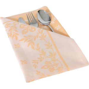 Set 4 Damast Servetten Franse Lelie Geel De Witte Lietaer