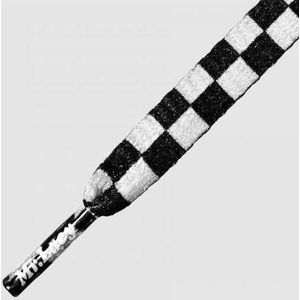 Mr.Lacy Printies - Black/White Checkered Checkered 130 cm lang en 10 mm breed