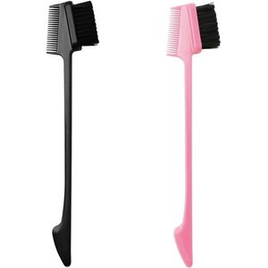 Green Glow - Set van 4 randcontroleborstels voor wimpers - Dubbelzijdige kam - Gladmakende kam