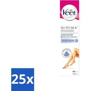 25 x Veet Ontharingscrème Pure Normale Huid 100 ml - Ontharen Armen - Ontharen Oksels - Bikinilijn Ontharen - Korte Haartjes - Snel Ontharen