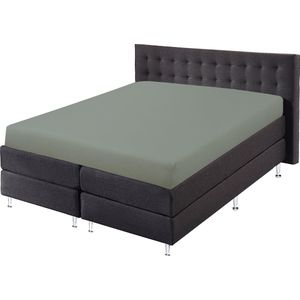 SweetSleeping Jersey Stretch Hoeslaken - 180 x 200cm + 30cm - Grijs - Strijkvrij - 100% katoen - Ultra soft - Met elastiek