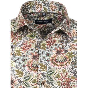 Gebloemd Modern Fit Overhemd Casa Moda 334017600-300 Groen - XL
