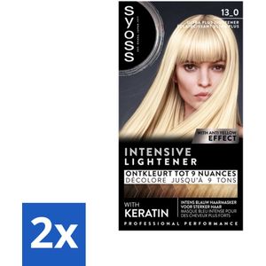 SYOSS - Coloration 13-0 Ultra Plus Lightener - Haarverf - Grijsdekking - Vermindert Haarbreuk - Maximale Oplichting - Voordeelverpakking - 2 stuks