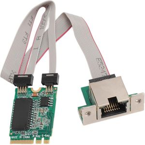 M.2 A+E Gigabit Netwerkkaart - I210AT Chip - RJ45 Enkel Poort - 10/100/1000Mbps Hoge Snelheid Ethernet Kaart - Gebogen Pin Gigabit Ethernet Server Netwerkadapter voor Desktop - PC