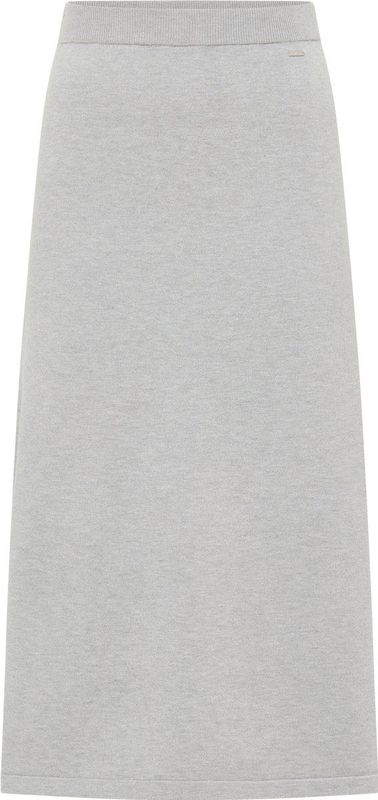DreiMaster - A-lijnrok - Grijs Melange - Gebreid - Dames