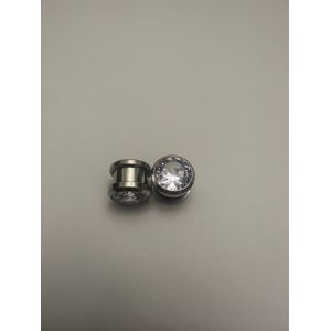 Zirkonia RVS draad oortunnels 12 mm | Moederdag | Verjaardagscadeau| Cadeautje| Valentijnsdag| Kado | sieraden | vaderdag | oorbellen | oorsieraden