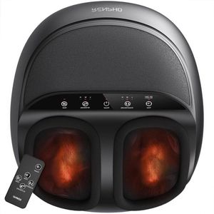 Shiatsu Fußmassagegerät - Fussmassage mit Wärmefunktion und Luftkompression - Lindert Schmerzen bei Plantarfasziitis - belebt müde Füße - Herren Schuhgröße 46 Voetmassage