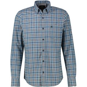 Lerros - Flanellen Geruit Overhemd - Storm Blue - Heren