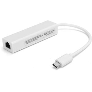 USB C Naar Ethernet Adapter, RJ45 Naar Type C Ethernet Adapter, Type C Naar USB 2.0 Netwerk 100M Accessoire voor WIN XP/7/8/voor OS X(wit)