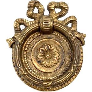 Ladegreep massief Messing antiek rond groot 56mm