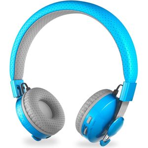 On-Ear Draadloze Kids Hoofdtelefoon met Microfoon en Volume Limitering - Blauw