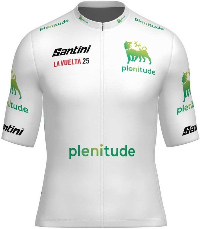 Santini La Vuelta White Jersey Fietsshirt (Heren |wit)