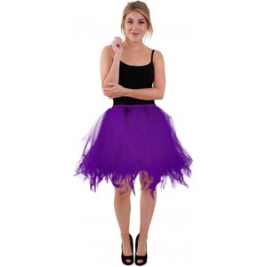 Petticoat paars M/L - elastische tailleband - Carnaval thema feest party optocht fun festival