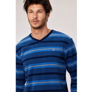 Woody pyjama heren - blauw gestreept - 252-10-MVL-D/943 - maat S