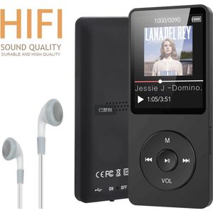 Mp3 Speler Bluetooth - MP4-speler - Muziekspeler met 16 GB Micro-SD-Kaart - Ingebouwde Luidspreker/Foto-/Videoweergave/FM-Radio/Spraakopname/E-boeklezer - Ondersteunt tot 128 GB