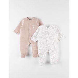 Noukie's - 2 Pack - Pyjama - Beige /ecru - Konijn - 3 maand 62