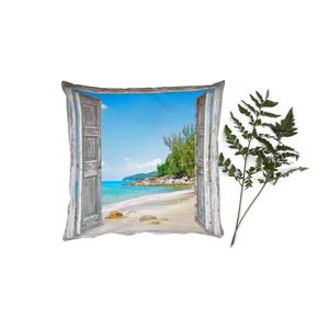 Sierkussens - Kussentjes Woonkamer - 40x40 cm - Strand - Doorkijk - zomer - Tropisch