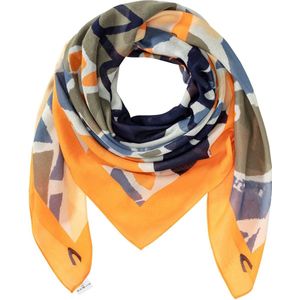 camel active Sjaal Patterned scarf - Maat womenswear-OS - blauw oranje
