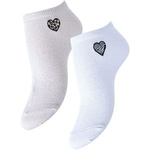 Pieces Tassi Embroidery Sneaker Sokken Dames (2-pack)