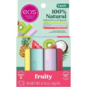 eos Lip Balm Variety Pack – 100% Natuurlijk – Fruitige Lippenbalsem – 4 stuks