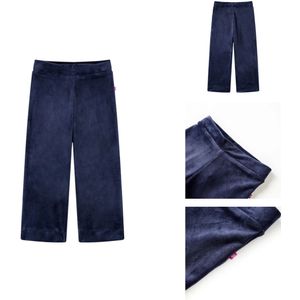 vidaXL Kinderbroek - Kinderbroeken - Broek - Ribfluwelen Broek Met Wijde Pijpen - Kinderbroek fluweel 92 donkerblauw