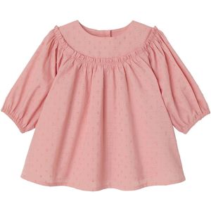 Plumetis - Geboortejurk - Rozen - 100% Katoen - Lange Mouwen