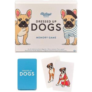Ridley's Games Memoryspel Dressed Up Dogs Karton Blauw 50-delig