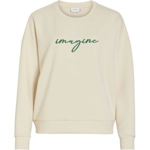 Vila Trui Visiffi Imagine O-neck Top/pb/1 14112028 Birch/embroidery Dames Maat - M