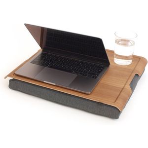 Laptray / Schootdienblad Antislip Teakhouten blad - 46 x 38 x 6,5 cm