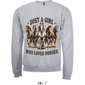 Sweatshirt 2-189 Girl loves Horses - xS, Wit
