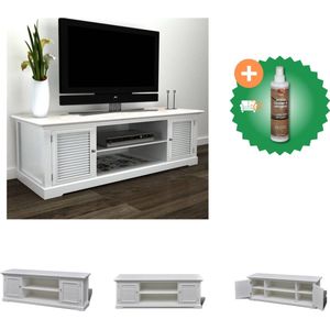 vidaXL Tv-meubel wit hout - Kast - Inclusief Houtreiniger en verfrisser