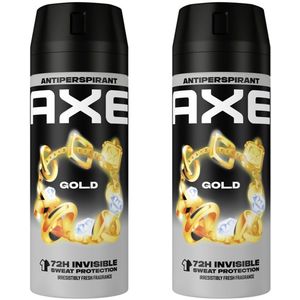 Axe Deo Spray Gold 72H DRY - 2 x 150 ml - Voordeelverpakking