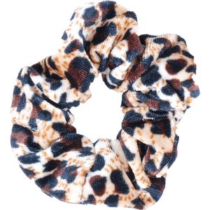 Mondoni Scrunchie Leopard - Maat: 1 - Beige - Katoen