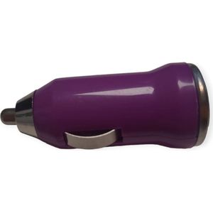 USB - Autolader - Paars - Oplaadstekker - 12 Volt - Geschikt voor Telefoon en Tablet