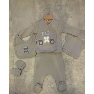 I love dad - Baby newborn 5-delige kleding set jongens - Newborn kleding set - Newborn set - Babykleding - Babyshower cadeau - Kraamcadeau