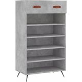 vidaXL - Schoenenkast - 60x35x105 - cm - bewerkt - hout - betongrijs