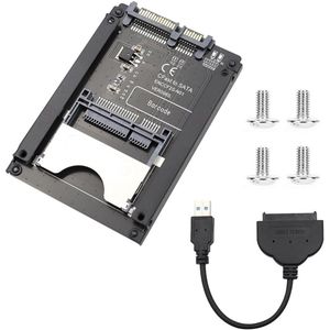 CFast 2.0 naar SATA 3.0 adapter voor snelle gegevensoverdracht, inclusief 22 pin SATA kabel, geschikt voor het aansluiten van CFast SSD-kaarten op SATA apparaten
