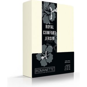 Royal Jersey Comfort Premium 95% Macokatoen / 5% Lycra Hoeslaken - Tweepersoons (140/150/160x200/210/220 cm) - Ivoor