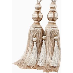 2 Stuks - Gordijnkwasten - Gordijnbinders - Gordijnkwast - Gordijn Accessoires - Gordijnhouder - Gordijnbinder Touw - raamdecoratieaccessoires - Gordijnkwast - Beige - 75cm