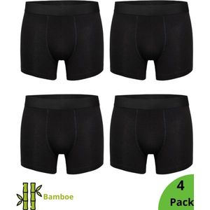 Nova Collection - Bamboe Boxershorts - 4 Pack - Heren Onderbroeken - Bamboo - Heren Ondergoed - Casual - Boxer - Zwart - Maat M