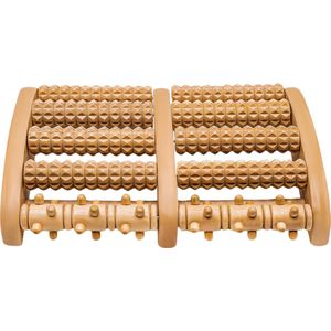 Premium voetmassageroller hout voor stressvermindering - voetroller voor thuis en kantoor - accupressuur voetmassage - voetreflexzone massage - massageroller Voetmassage