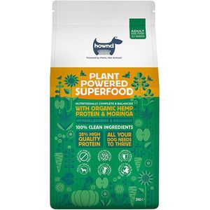 Hownd - Plant Powered Superfood with Hemp & Moringa Kibble 2KG - Plant Powered Superfood with Hemp & Moringa Kibble 2KG – Eliminatiedieet – Eliminatiedieet hond - Hypoallergeen hondenvoer - Natuurlijke hondenvoeding - Plantaardige Honden voed