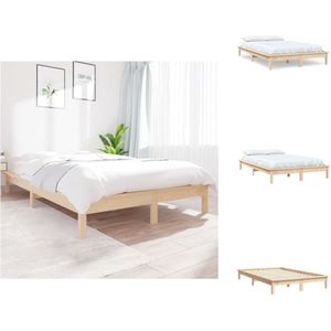 vidaXL Houten Bed - Klassiek Grenenhout - 212 x 171.5 x 26 cm - 160 x 200 cm (B x L) - Bed