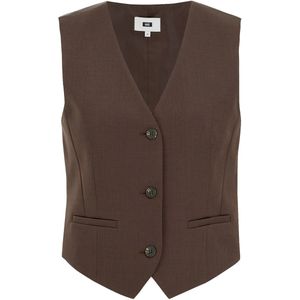 WE Fashion - Dames Slim fit gilet - Slim Fit - Bruin -  Maat: 32