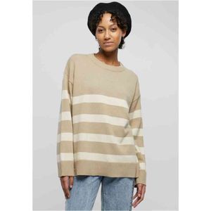 Urban Classics - Striped Knit Crewneck sweater/trui - XS - Beige