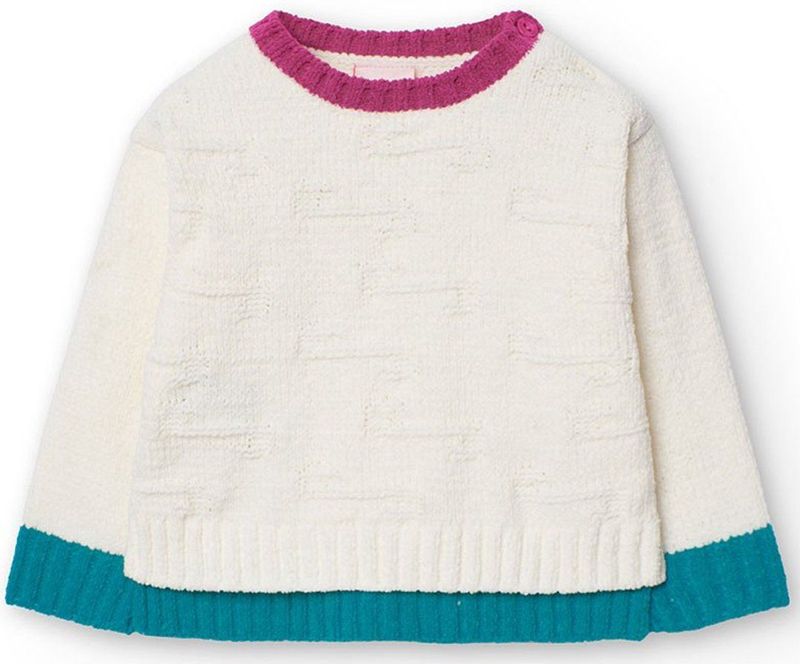 Boboli - Knitwear - Trui - Chemisch Wit - Gebreide Trui voor Babymeisjes