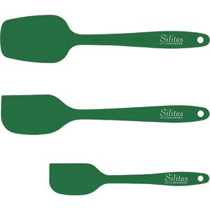 3 delige siliconen spatel set - Forest Green