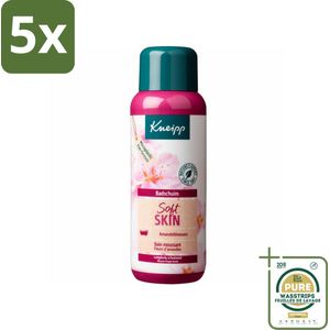 5 x Kneipp - Badschuim - Amandelbloesem - Voor droge en gevoelige huid - 400 ml - Grootverpakking - Badshuid - Badschuim - Amandelolie - Droge Huid - Gevoelige Huid